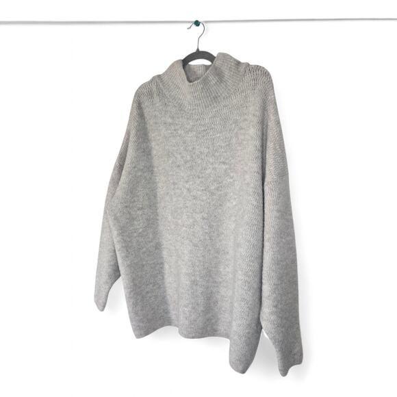 Topshop Knitted Funnel Neck Long Line Sweater Oat Size Medium - Picture 1 of 6